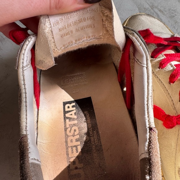 Cream Golden Goose Sneakers with red laces - Picture 7 of 8